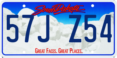 SD license plate 57JZ54