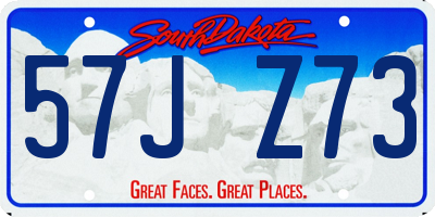 SD license plate 57JZ73