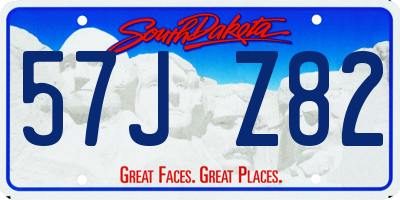 SD license plate 57JZ82