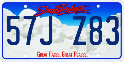 SD license plate 57JZ83