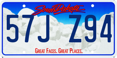 SD license plate 57JZ94