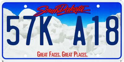 SD license plate 57KA18