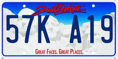 SD license plate 57KA19