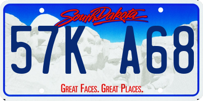 SD license plate 57KA68