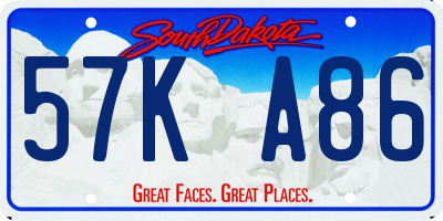 SD license plate 57KA86