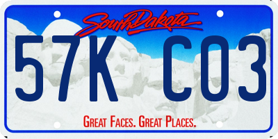 SD license plate 57KC03