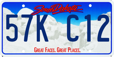 SD license plate 57KC12