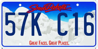 SD license plate 57KC16