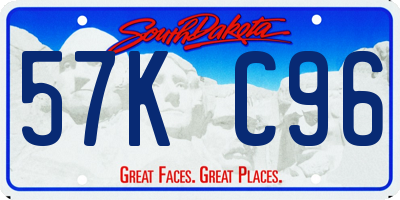 SD license plate 57KC96