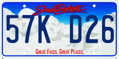SD license plate 57KD26