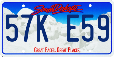 SD license plate 57KE59