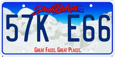 SD license plate 57KE66