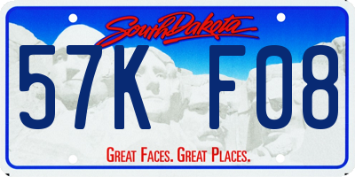 SD license plate 57KF08