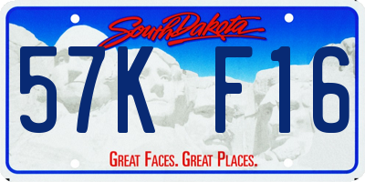 SD license plate 57KF16