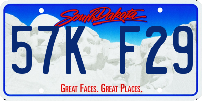 SD license plate 57KF29