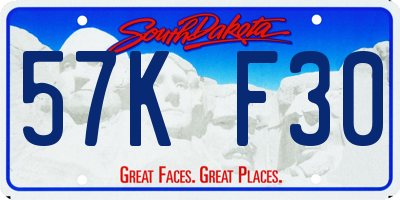 SD license plate 57KF30