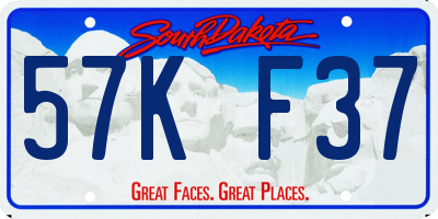 SD license plate 57KF37