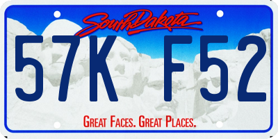 SD license plate 57KF52