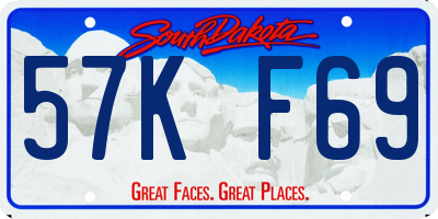 SD license plate 57KF69