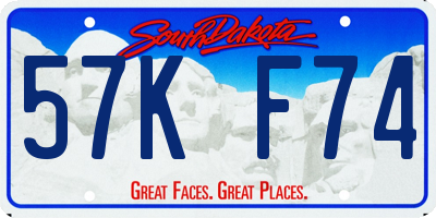 SD license plate 57KF74