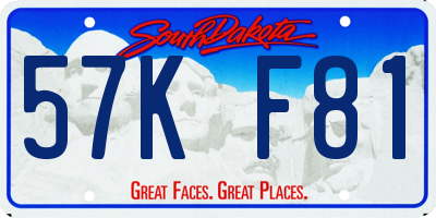 SD license plate 57KF81