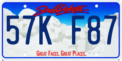 SD license plate 57KF87