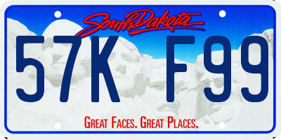 SD license plate 57KF99
