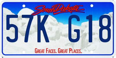 SD license plate 57KG18