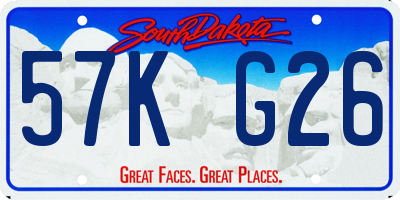 SD license plate 57KG26