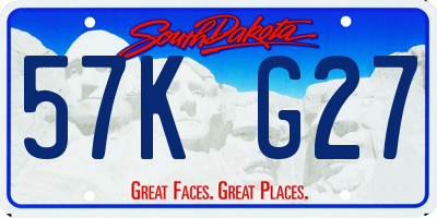 SD license plate 57KG27