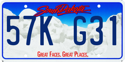 SD license plate 57KG31