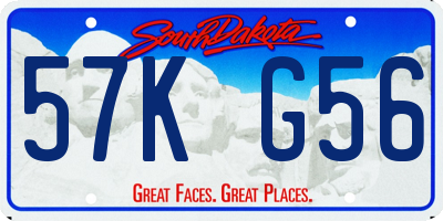 SD license plate 57KG56