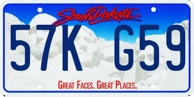 SD license plate 57KG59