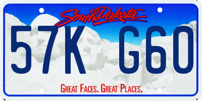 SD license plate 57KG60