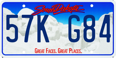 SD license plate 57KG84