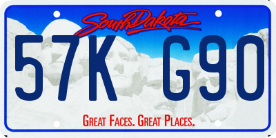 SD license plate 57KG90