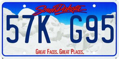 SD license plate 57KG95