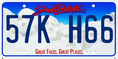 SD license plate 57KH66