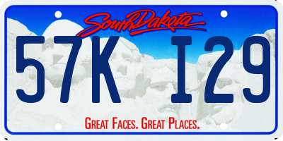 SD license plate 57KI29