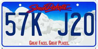 SD license plate 57KJ20