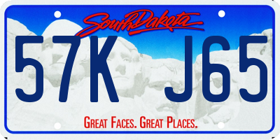 SD license plate 57KJ65