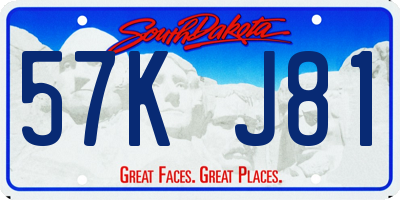 SD license plate 57KJ81