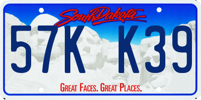 SD license plate 57KK39