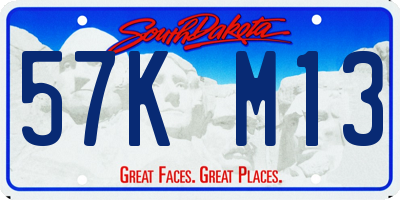 SD license plate 57KM13