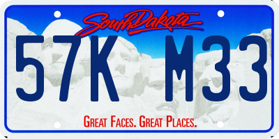 SD license plate 57KM33
