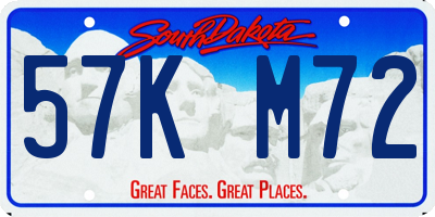SD license plate 57KM72