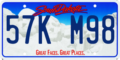 SD license plate 57KM98