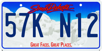 SD license plate 57KN12