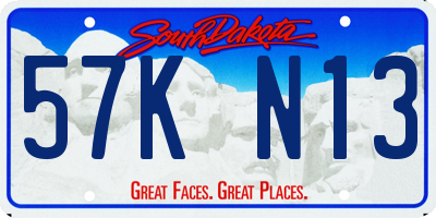SD license plate 57KN13