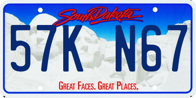 SD license plate 57KN67